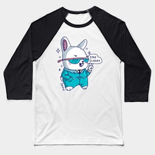 Kawaii Cute Rabbit in a suit saying "Stay Classy" Baseball T-Shirt